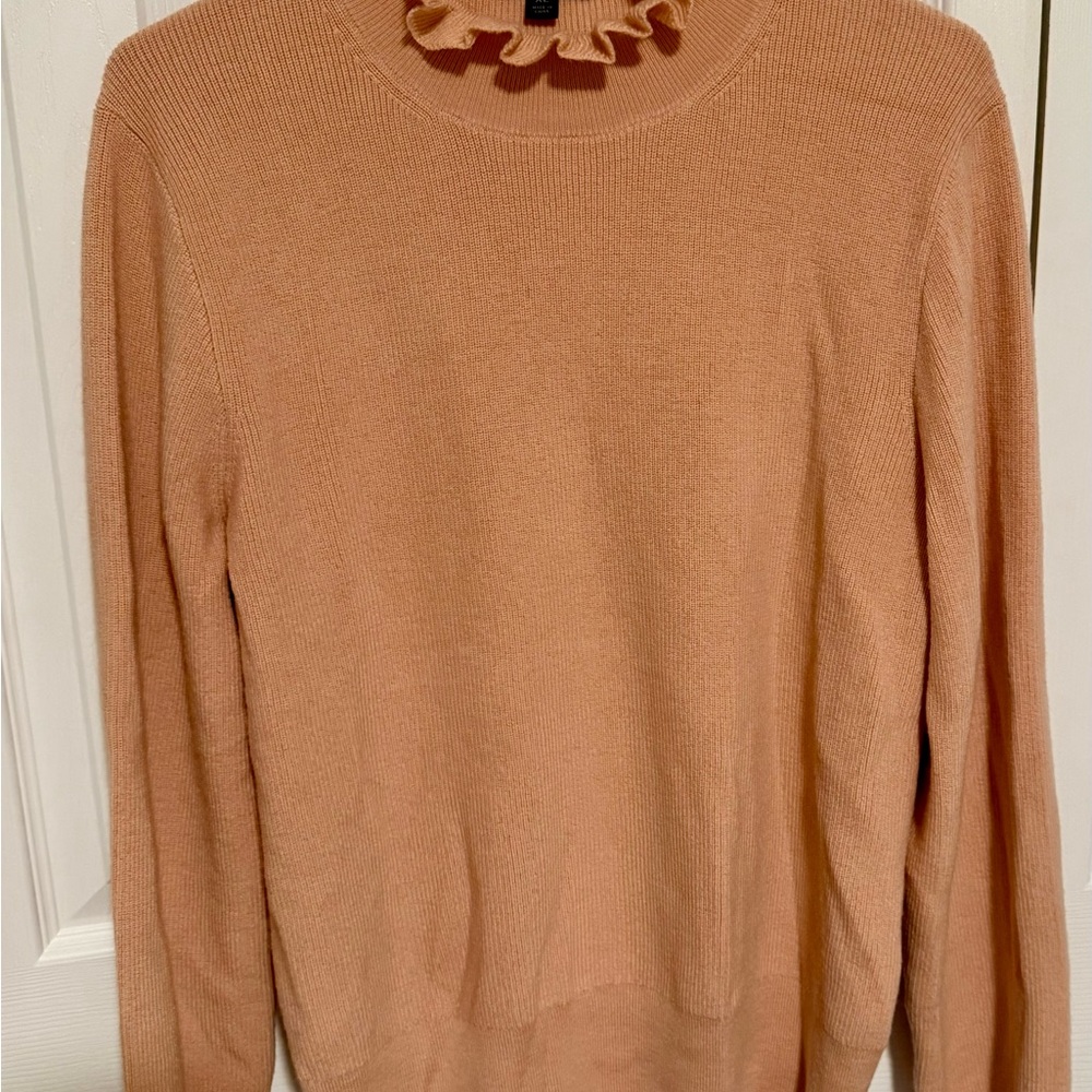 J. Crew Women's Soft Peach Cowl Neck Sweater